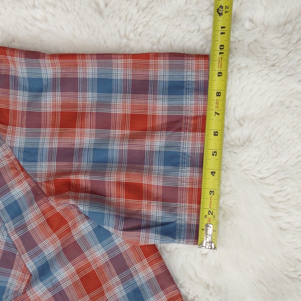 Wrangler, Size 2XL Vibrant Brown and Blue Checkered Shirt - Picture 14 of 17